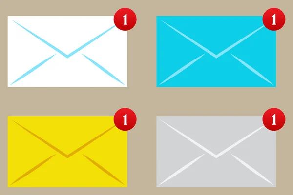 Envelopes Mensagens Conjunto Colorido Grande Design Para Qualquer Finalidade Ícone — Vetor de Stock