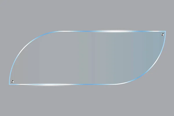 バナーデザインのためのプレキシガラス グレアな質感 明確なテンプレート 透明な背景にリアルなスタイルでプレキシガラス ストック画像 Eps — ストックベクタ