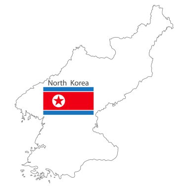 Klasik Kuzey Kore haritası bayrağı, her amaç için harika bir tasarım. Vektör çizim simgesi. Hisse senedi. EPS 10.
