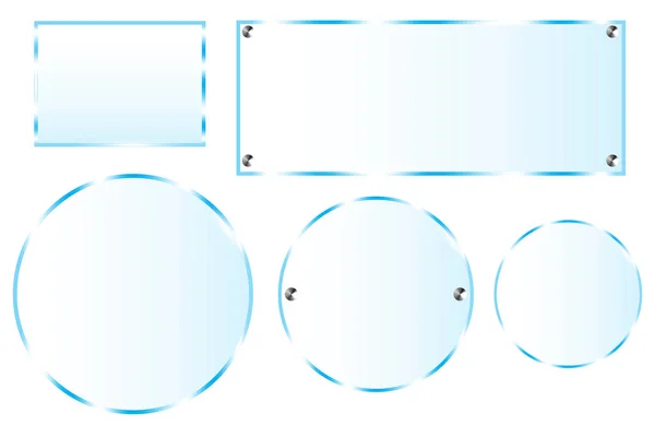Realisztikus Plexiüveg Transzparens Dizájnhoz Plexiglass Absztrakt Stílusban Fehér Háttérrel Üres — Stock Vector