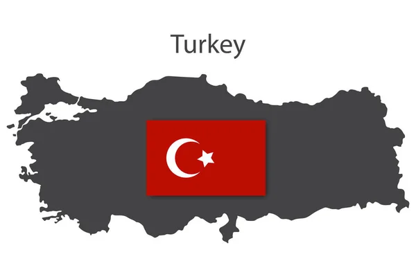 Török Zászló Szimbólum Modern Rajzfilm Ikon Török Térkép Szimbólum Készletkép — Stock Vector