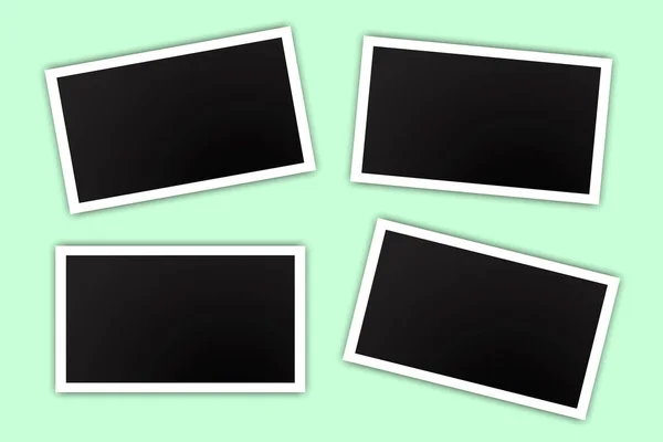 Zwarte Foto Moderne Stijl Groene Achtergrond Vector Ontwerp Sjabloon Scrapbook — Stockvector