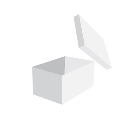 Boş hediye kutusu şablonu. Plastik paket tasarımı. Vektör 3 boyutlu illüstrasyon. Resim yükle.