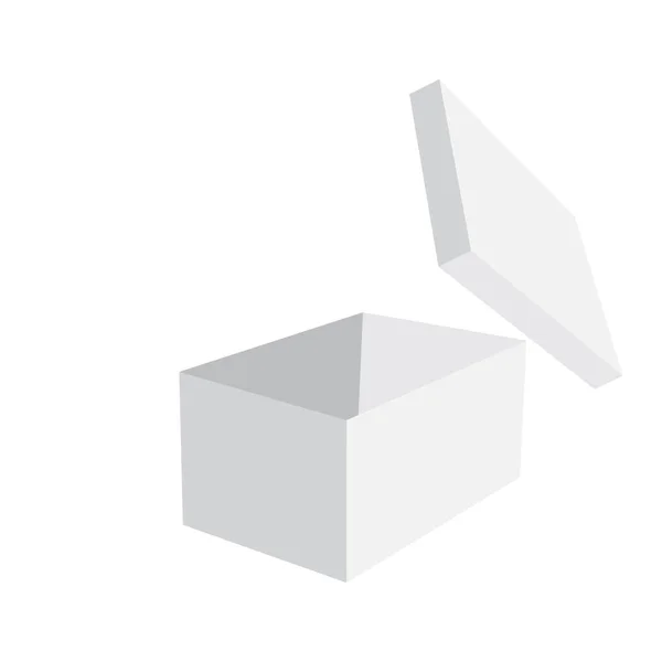 Plantilla de caja de regalo abierta vacía. Diseño de paquete de plástico. Ilustración vectorial 3d. Imagen de stock. — Vector de stock