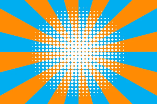 Abstrakte orange-blaue Strahlen für die Tapetengestaltung. Heller Stern. Vektordesign. Hintergrund der Explosion. Archivbild. — Stockvektor