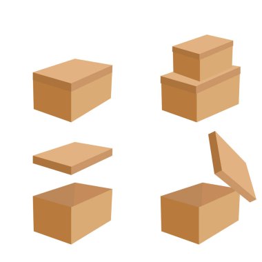 Kapalı kutuları aç. Kutu maketi. Hediye kutusunu aç. İzometrik vektör. Kutu maketi. Resim yükle.