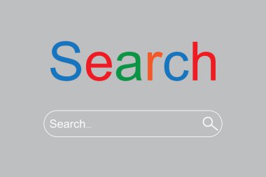 Düz bir şekilde ara. İnce çizgi simgesi, vektör illüstrasyonu. Web sitesi şablon tasarımı. Bilgisayar ekranı. Hisse senedi. EPS 10.