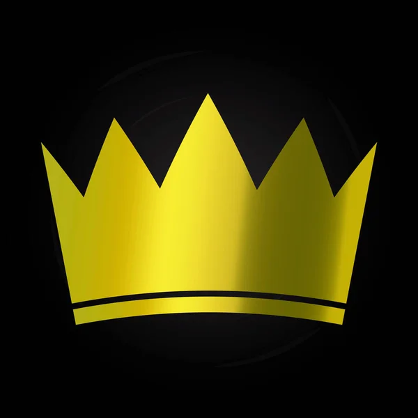 Královská Zlatá Koruna Černé Pozadí Pro Banner Design Pozadí Vektoru — Stockový vektor
