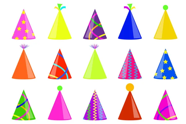 Sombreros Fiesta Dibujos Animados Para Diseño Papel Ilustración Vectorial Navidad — Vector de stock