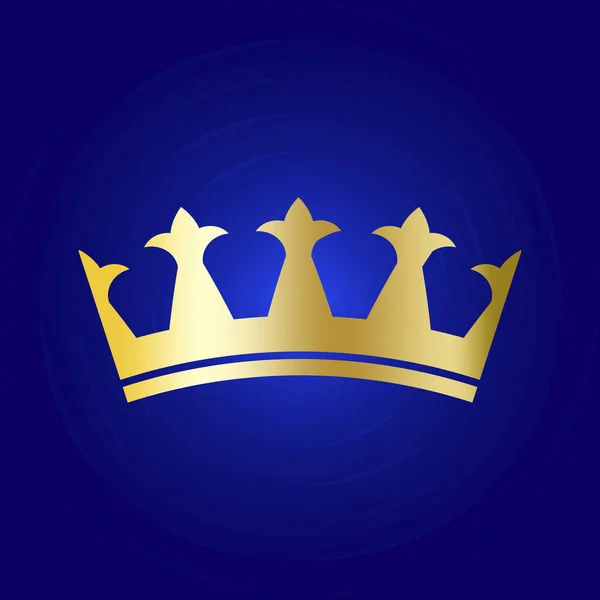 Icona Imperatore Con Corona Oro Sfondo Blu Illustrazione Vettoriale Premio — Vettoriale Stock