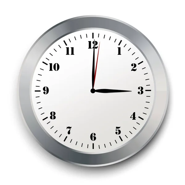 Σύγχρονο Ρεαλιστικό Ρολόι Τοίχου Λευκό Φόντο Διανυσματική Εικόνα Ρολογιού Εικόνα — Διανυσματικό Αρχείο