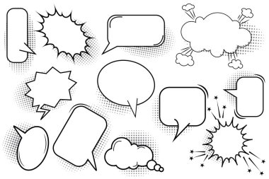 Pankart tasarımı için elle çizilmiş balon konuşması. Kabarcık ikonunu düşün. Konuşma balonu. Hisse senedi. EPS 10.