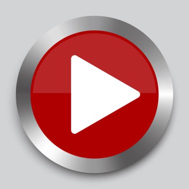 Beyaz arkaplanda modern kırmızı çalma tuşu. Vektör ağ düğmesi. Web sitesi simgesi. Tıkla düğmeye. Hisse senedi. EPS 10.