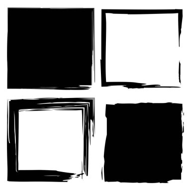 Grunge doodle kareler. Elle çizilmiş vektör çizimi. Grunge 'un geçmişi. Eski model. Fırça dokusu. Hisse senedi. EPS 10.