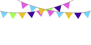 Tatil bayrakları, her amaç için harika bir tasarım. Kutlama dekorasyonu için bayrak. Hisse senedi. EPS 10.