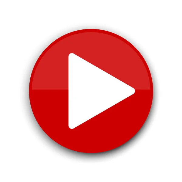 Kırmızı oynat düğmesi. Web sitesi simgesi. Vektör ağ düğmesi. Hisse senedi. EPS 10.