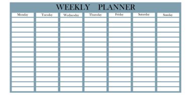 Takvim planlama haftası. Masa çizelgesi. Vektör arkaplanı. İş planı. Hisse senedi. EPS 10.