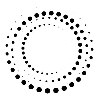 Yuvarlak şekilli. Nokta yarım ton eğim etkisi. Soyut şablonu soldur. Geometrik sanat. Hisse senedi. EPS 10.