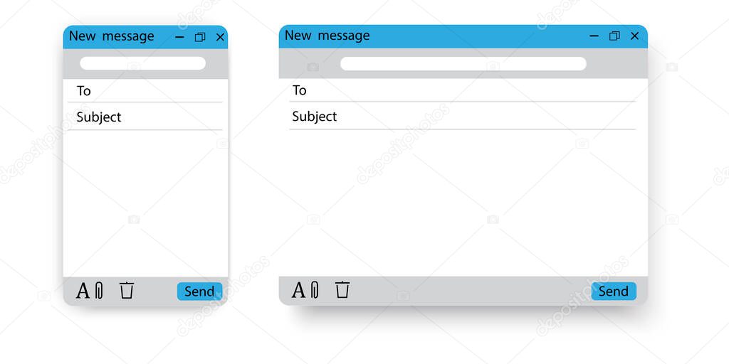 New message screen. Email interface. Social media vector illustration. Social icon. Stock image. EPS 10.