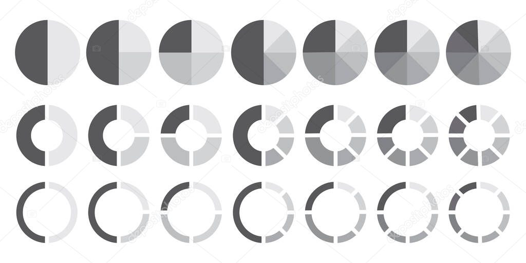 Sector circles pies. Flat infographic. Business design. Vector illustration. Stock image. EPS 10.
