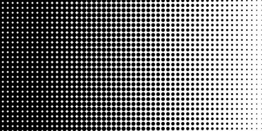 Noktalar siyah beyaz gradyan. Pop-art dokusu. Vektör çizgisi gradyanı yarım ton. Hisse senedi. EPS 10.