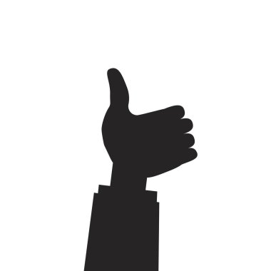 Siyah el gibi. Sosyal ağ. Beyaz arka planda siyah onay işareti. Benzeri olan bir el. Hisse senedi. EPS 10.