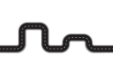 Beyaz çizgili çizgi resim ikonu. Düz bir yol. Yatay görüş. Vektör illüstrasyon sanatı. Hisse senedi. EPS 10.