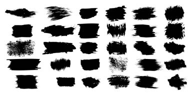 Grunge dokusu. Vektör boyası. Siyah fırça darbeleriyle kağıt seti. Pis grunge dokusu. Resim yükle.