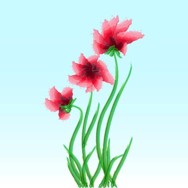 Güzel haşhaş gökyüzü. Doğa arka plan vektörü. Renk deseni, vektör çizimi. Resim yükle.