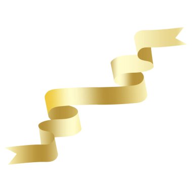 Sancak tasarımı için altın kurdele. Noel afişi. Vektör izole illüstrasyon. Zarif bir dekorasyon. Hisse senedi. EPS 10.