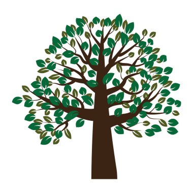 Soyut biçimde yemyeşil ağaç. Doğa arka plan vektörü. Doğa sanatı. Hisse senedi. EPS 10.