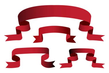 Burgonya kurdeleleri çok güzel. Tatil dekorasyonu. Klasik illüstrasyon. Renkli kurdele izole edildi. Hisse senedi. EPS 10.