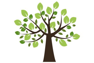 Klasik ağaç, her amaç için harika bir tasarım. Doğa manzarası. Vektör çizimi. Hisse senedi. EPS 10.