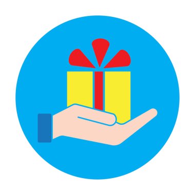 Elinde bir hediye, her amaç için harika bir tasarım. Paketlenmiş sürpriz paket. Noel arkaplanı. Hisse senedi. EPS 10.