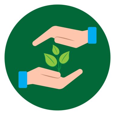 Eller yeşil filiz. Doğa arka plan vektörü. Tasarım elemanı. Hisse senedi. EPS 10.