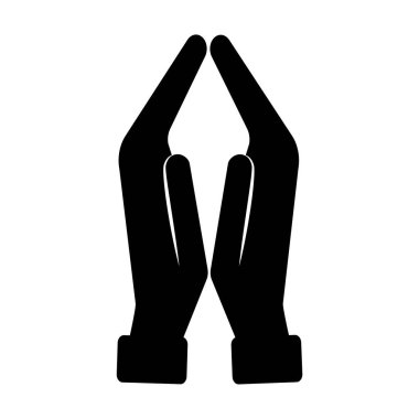 Siluet duayı düz bir şekilde yapıyor. Vektör simgesi. Hisse senedi. EPS 10.