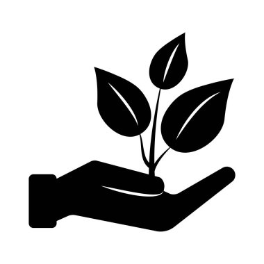 konsept tasarımı için el silueti yerleştirildi. Doğa arka plan vektörü. Organik şekil. Hisse senedi. EPS 10.