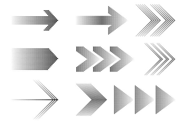 Abstract black pattern on halftone blue backdrop. Arrow icon. Stock image. EPS 10.