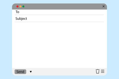 E- posta pencere şablonu. e- posta simgesi. Web sitesi şablon tasarımı. Ayrı bir mesaj kutusu. Hisse senedi. EPS 10.