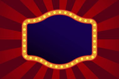 Mavi retro-boş amerikan elektriği. Parlak mavi. Stok vektör görüntüsü. EPS 10.