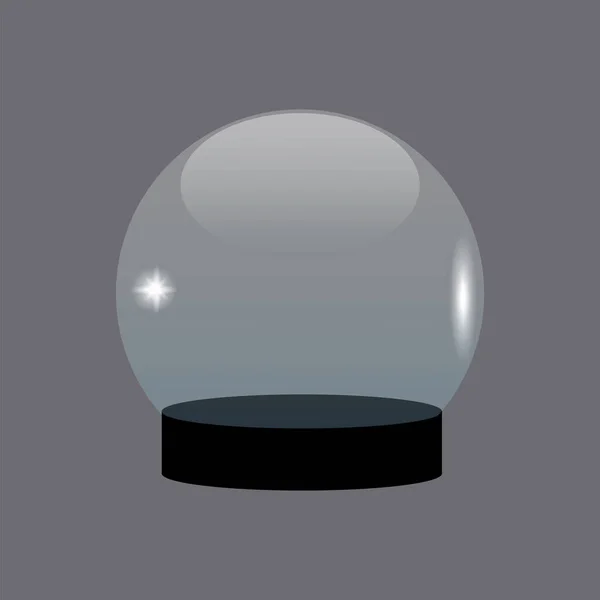 Boule à neige en verre design 3D réaliste. Boule vide de Noël dans un style réaliste. Illustration vectorielle. Image de stock. — Image vectorielle