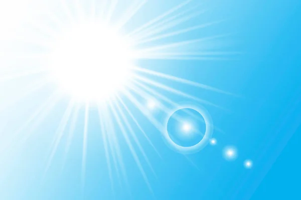 Cielo de rayo azul brillante. Efecto del clima frío. Verano, luz solar, naturaleza, cielo. Ilustración vectorial. Imagen de stock. — Archivo Imágenes Vectoriales