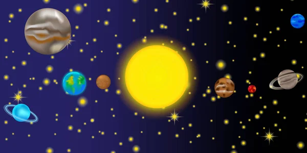 Doodle ikon égi bolygó csillagok tapéta design. Bolygó térkép. Napfény textúra. Vektor illusztráció. EPS 10. — Stock Vector