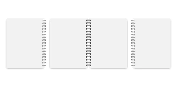 Regelmäßige Notizblöcke Bucheinband Für Papiergestaltung Realistischer Bucheinband Notebook Attrappe Isoliert — Stockvektor