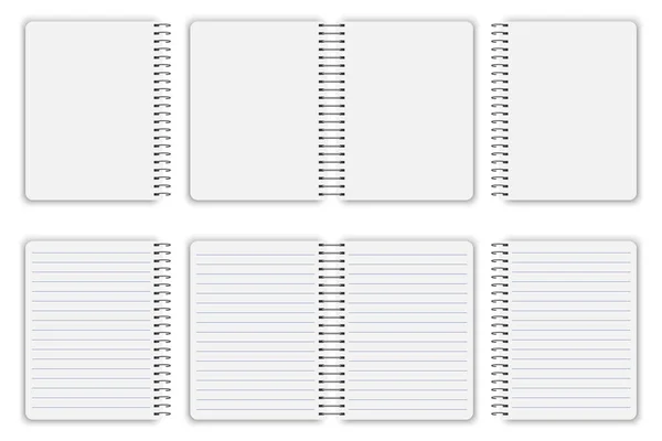 現実的な本のカバー ノートブックモックアップ分離 規則上のノートパッド 紙のデザインのためのブックカバー ベクトルイラスト ストック画像 Eps — ストックベクタ