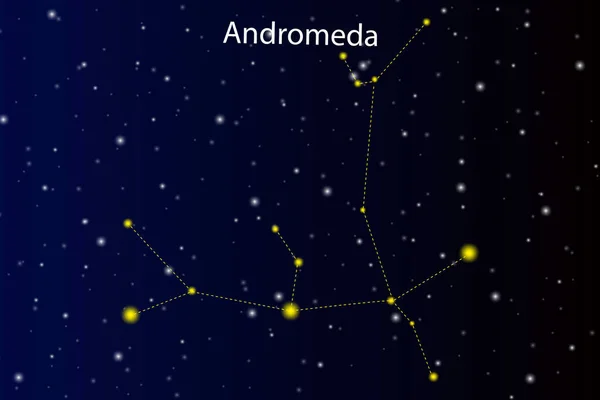 Constelación Andrómeda Estilo Abstracto Sobre Fondo Negro Ilustración Vectorial Imagen — Archivo Imágenes Vectoriales