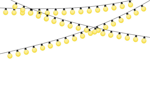 light bulbs garland for decoration design. holiday decoration. Christmas banner. Vector illustration. Stock image. EPS 10.