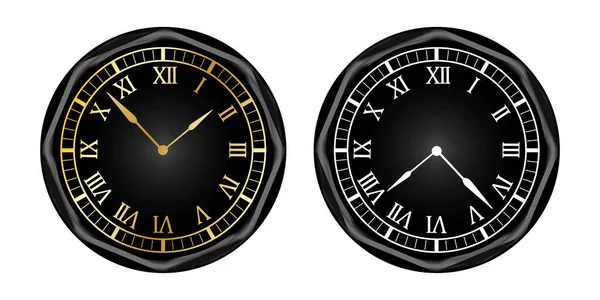 Reloj Blanco Negro Reloj Vector Icono Reloj Ilustración Del Vector — Vector de stock