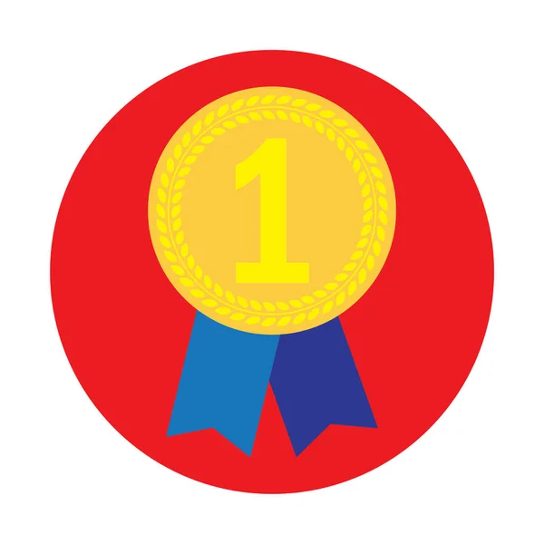 Награда Победителя Золотая Медаль Место Отличный Дизайн Любых Целей Номер — стоковый вектор