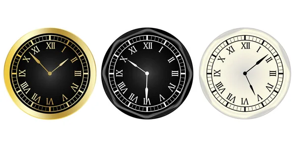 Conjunto Reloj Pared Reloj Ilustración Del Vector Icono Tiempo Ilustración — Vector de stock